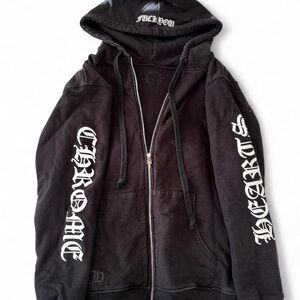 SOLD
Black CHROME HEARTS “f*** you” Zip-Up Hoodie